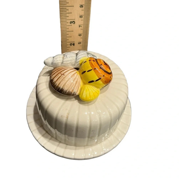 Fitz and Floyd Coquille Individual Butter Server with lid Vintage 1976 rare 3" - Picture 3 of 12